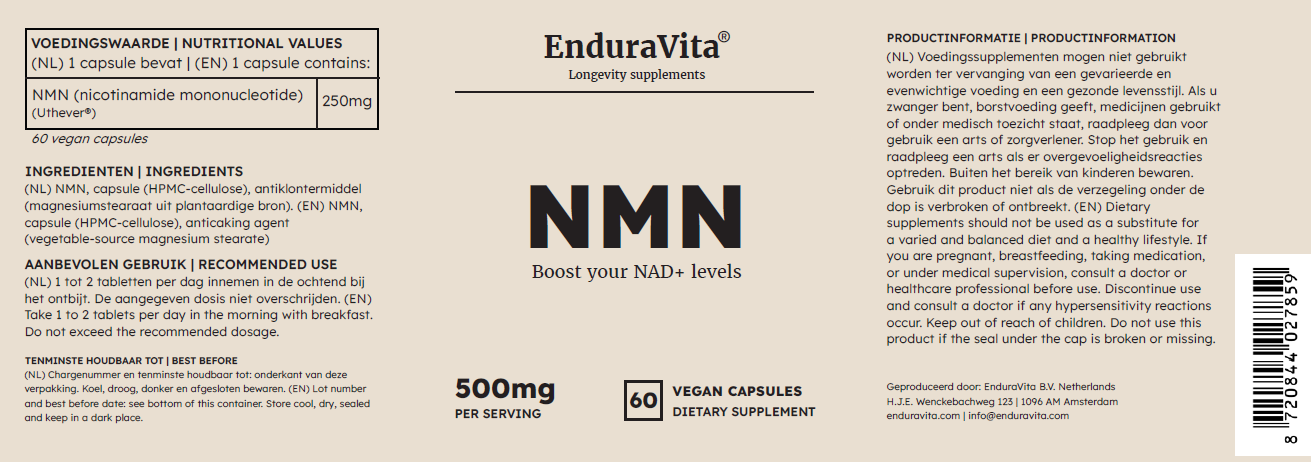 NMN Kapsler 60x250mg