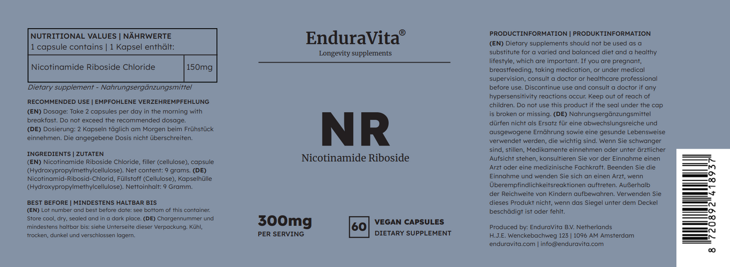 Nicotinamid Ribosid supplement 60x150mg